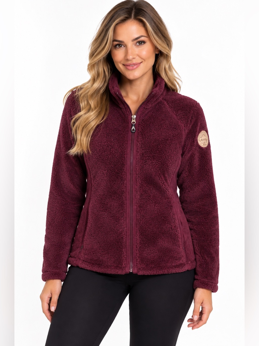 Gerry Weber Women’s Full Zip Polar Fleece Jacket Burgundy Size S